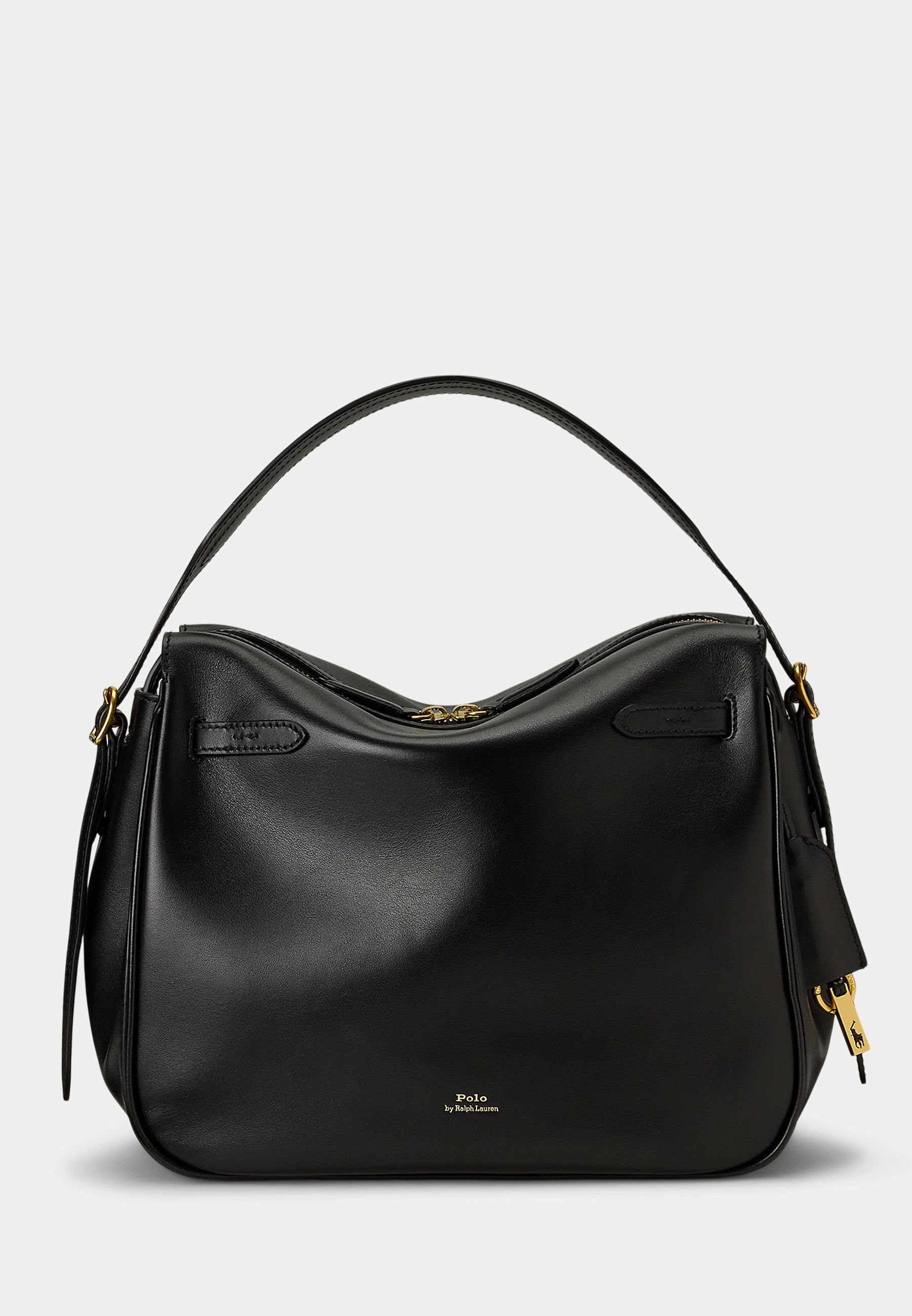 POLO ID LEATHER SATCHEL - Borsa a mano - black — Polo Ralph Lauren accessori