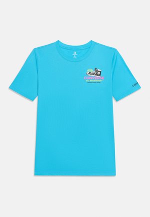 Converse, FRONTBACK TEXTURE - T-shirt imprimé - gnarly blue