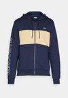 ZIPPED COLOURBLOCK HOODIE UNISEX - Camisola com fecho - navy blue/croissant