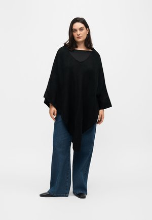 Vero Moda Curve, VMCKLEO PONCHO V NECK - Пелерина - black