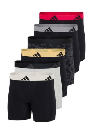 6-PACK - Boxer aderenti lunghi - schwarz/hellgrau