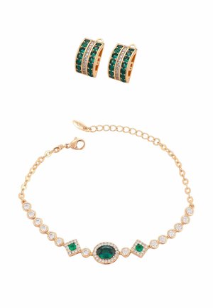 SET - Oorbellen - rose gold-coloured green