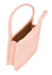 Borsa in pelle pesco con design strutturato, manici arrotondati e interno in suede. I dettagli delle cuciture esaltano la forma complessiva.