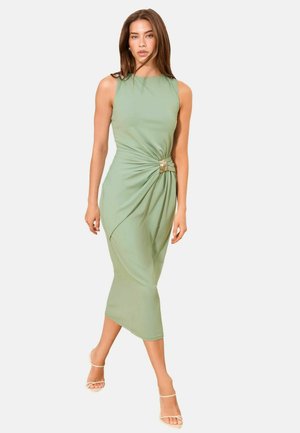 Lipsy, REGULAR FIT - TRIM WAIST DETAIL SLEEVELESS BODYCON MIDI DRESS - Etuikleid - sage green