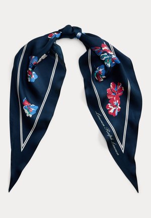 Lauren Ralph Lauren, FLORAL SILK DIAMOND SCARF - Fulardi - navy
