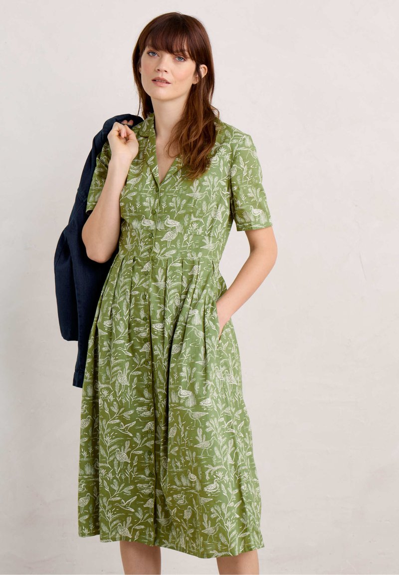 Seasalt Cornwall CHARLOTTE SHORT SLEEVE Shirt dress marshland birds