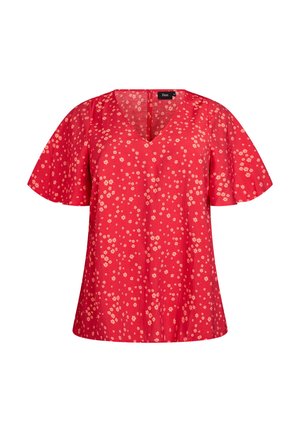 MIT BLUMENMUSTER UND FLEDERMAUSÄRMELN - Blouse - scarlet fl aop