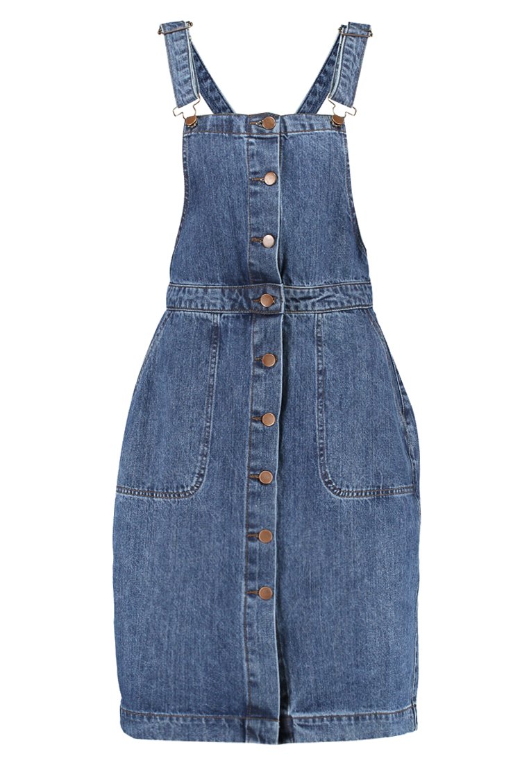Urban Classics LADIES DUNGAREES DRESS - Denim dress - ocean blue/blue -  Zalando