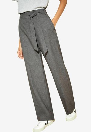 WIDE LEG TEXTURED TAILORED  - Tygbyxor - grey