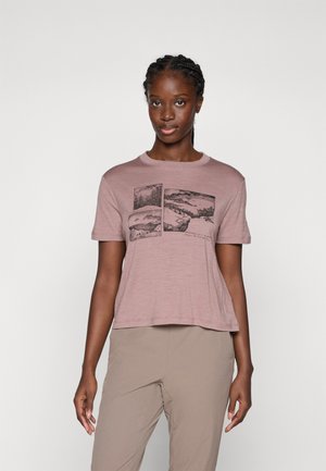WOMEN TECH LITE CROP TEE THE CLIMB - Marškinėliai su spaudiniu - rosa