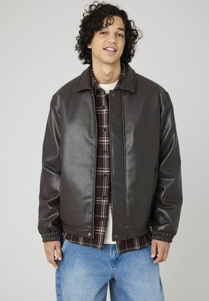 Veste en similicuir - marron foncée