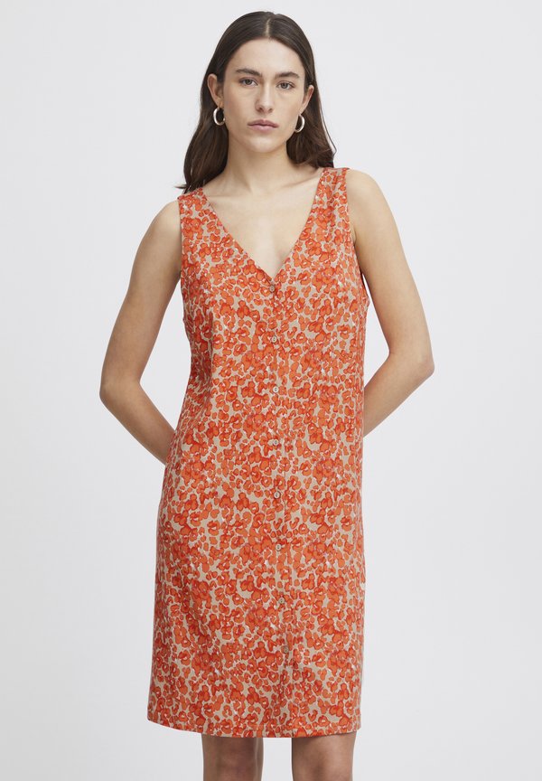 IHAYA - Shirt dress - coral rose leo aop