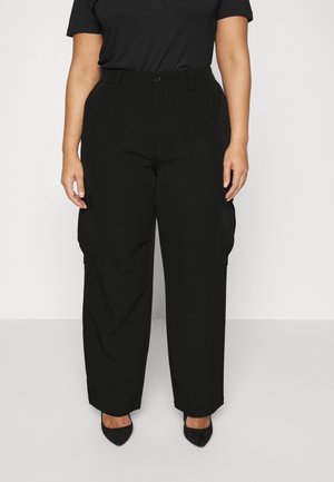 NMDREWIE WIDE PANTS - Cargo trousers - black
