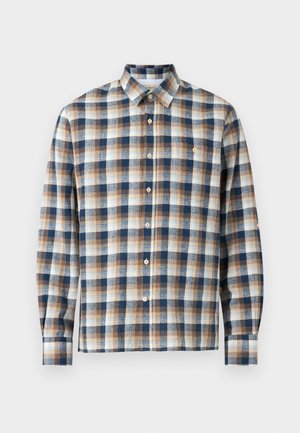 YOUNES CHECK - Srajca - navy/ginger/blue/white