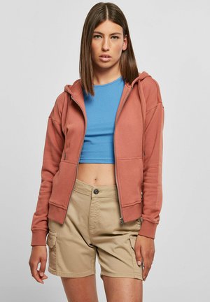 Sweater met rits - terracotta