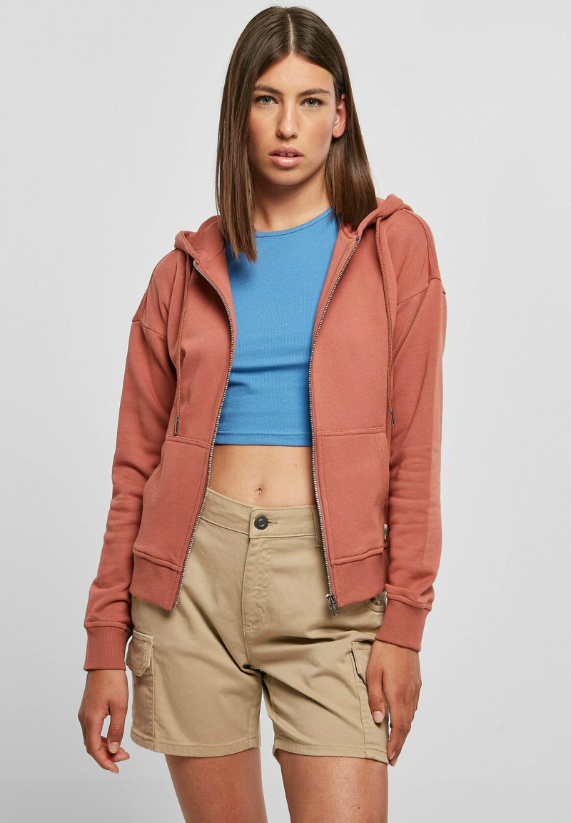 Urban Classics Felpa con zip - terracotta