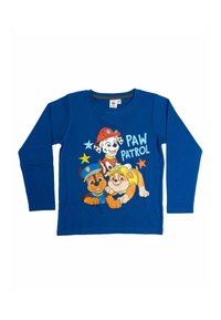 T-shirt a maniche lunghe blu con protagonisti dei cartoni animati del PAW Patrol, con stampa grafica e vivaci accentuazioni a forma di stella. Tessuto in cotone.