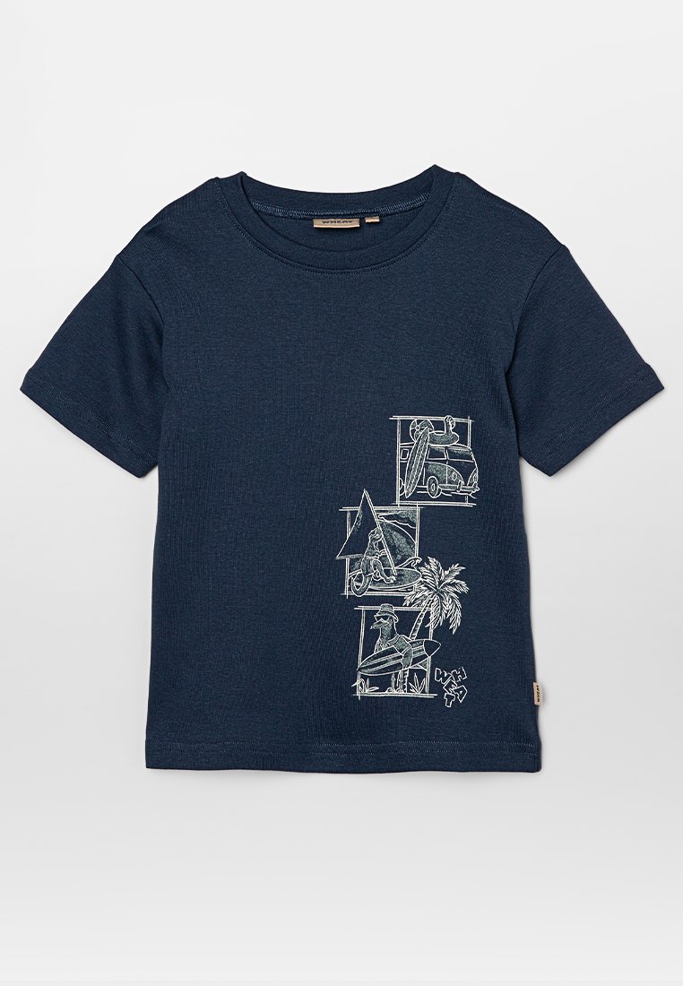 Wheat T-shirt print donkerblauw Wheat T-shirt print donkerblauw