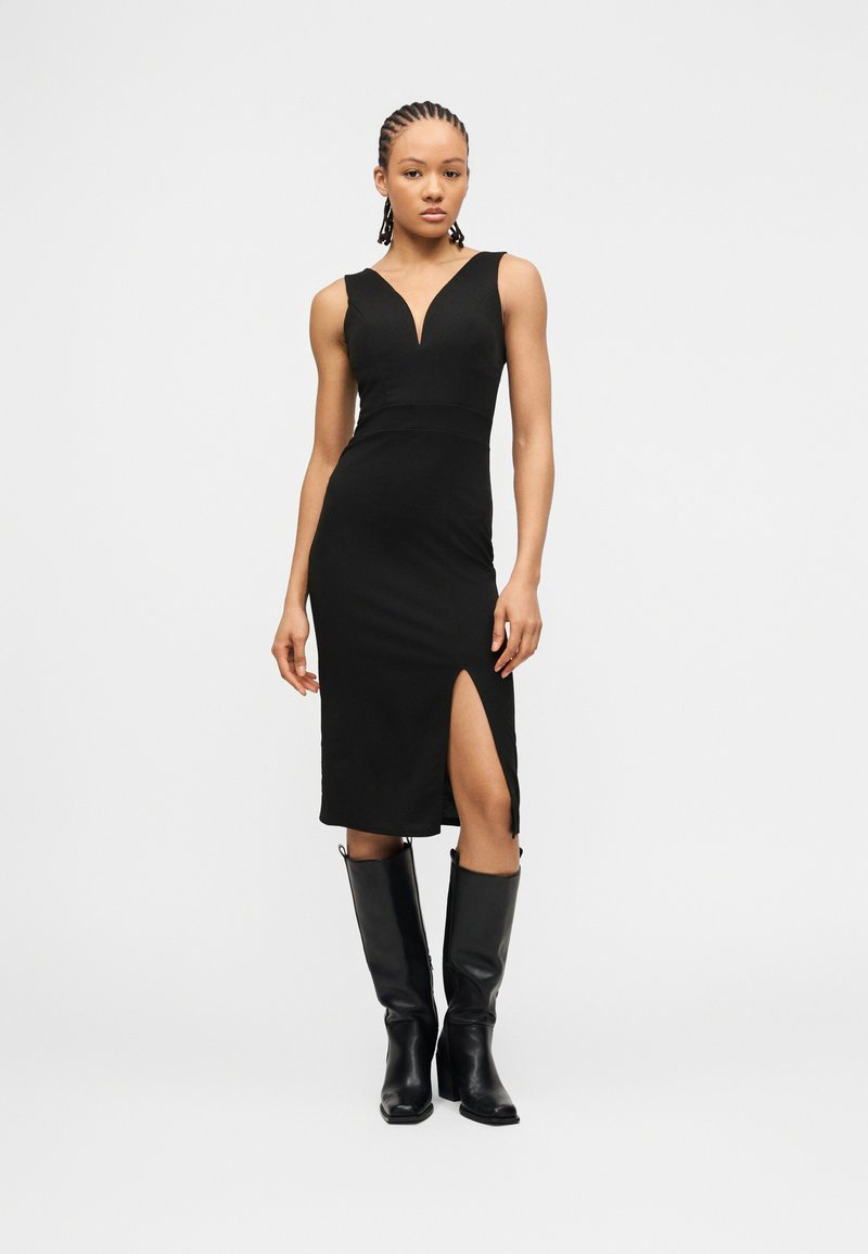 sachin and babi light blue dress Sexy Hollow Out Diamond Chain High Slit Dress