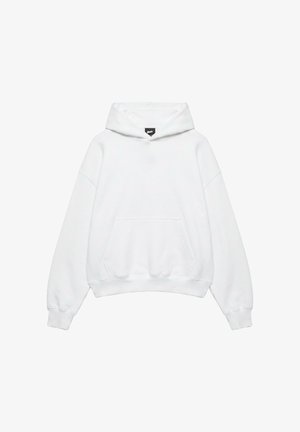 PULL&BEAR, BOXY FIT WITH HOOD - HOODIE - Kapuzenpullover - white