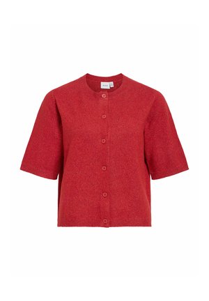 VILA, VILIGA 2/4 O-NECK KNIT CARDIGAN - NOOS - Gilet - savvy red1