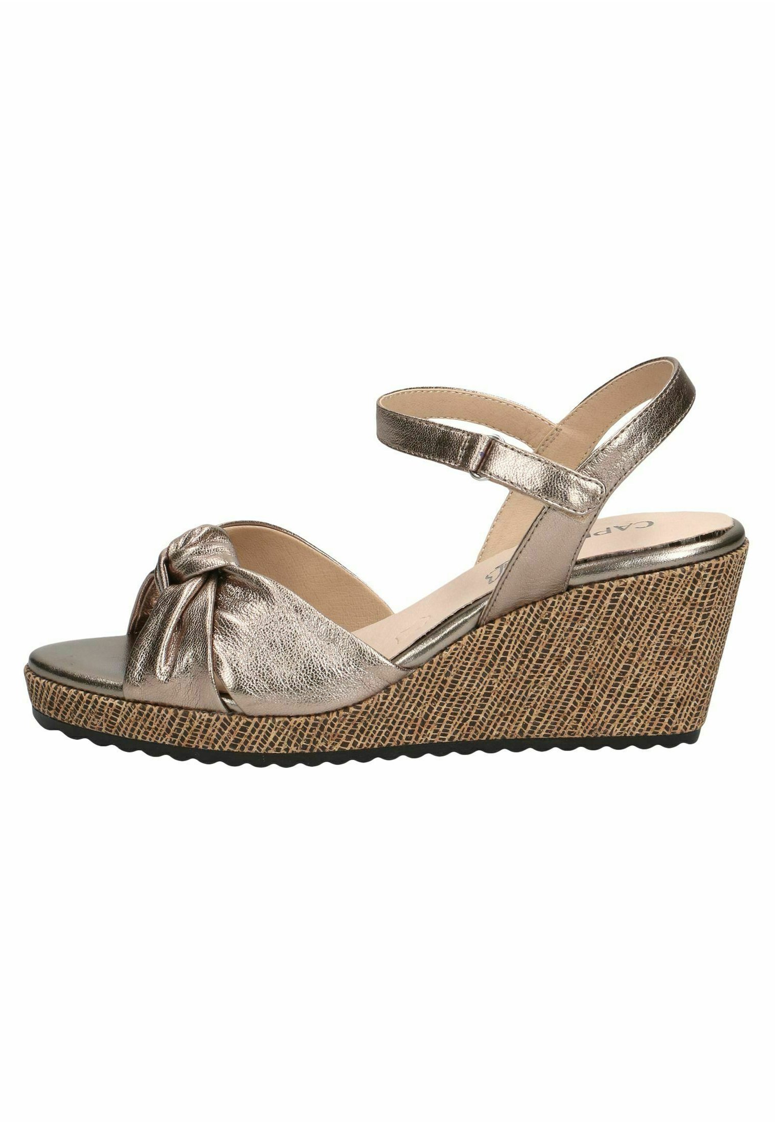 Caprice Sandalen met sleehak - taupe metallic/grijs - Zalando.nl
