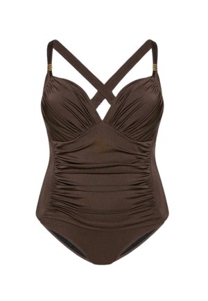 Fiorella Rubino, COSTUME INTERO CON ARRICCIATURA SUL FIANCO - Maillot de bain - marrone
