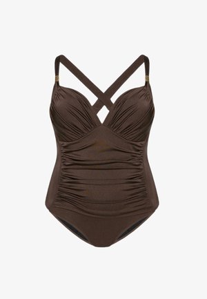 Fiorella Rubino, COSTUME INTERO CON ARRICCIATURA SUL FIANCO - Maillot de bain - marrone