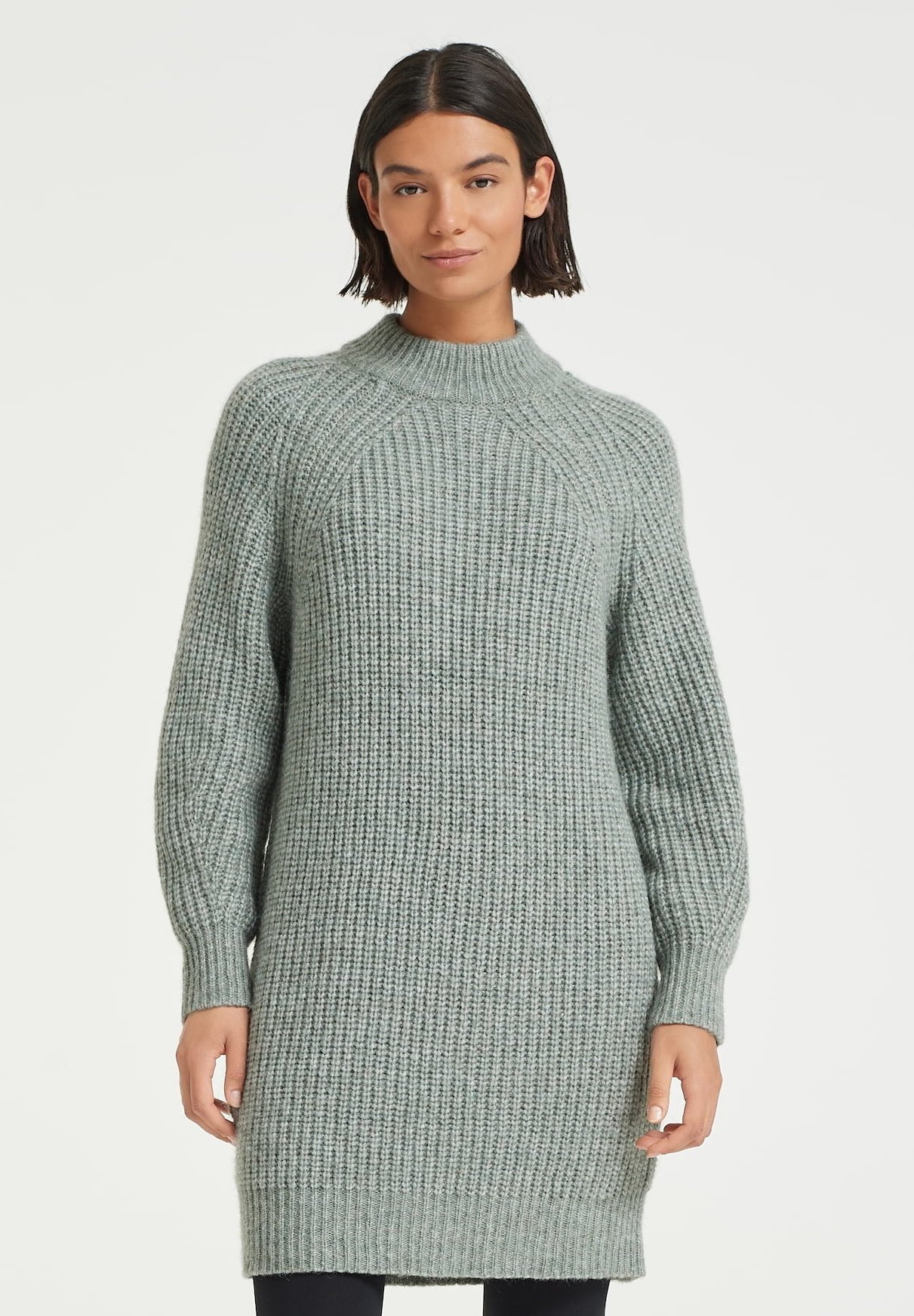 Opus WETRISSI - Gebreide jurk - dark sage/lichtgroen gemêleerd - Zalando.nl