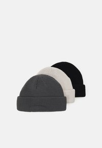 Pier One UNISEX 3 PACK - Beanie - black/dark grey/off-white/