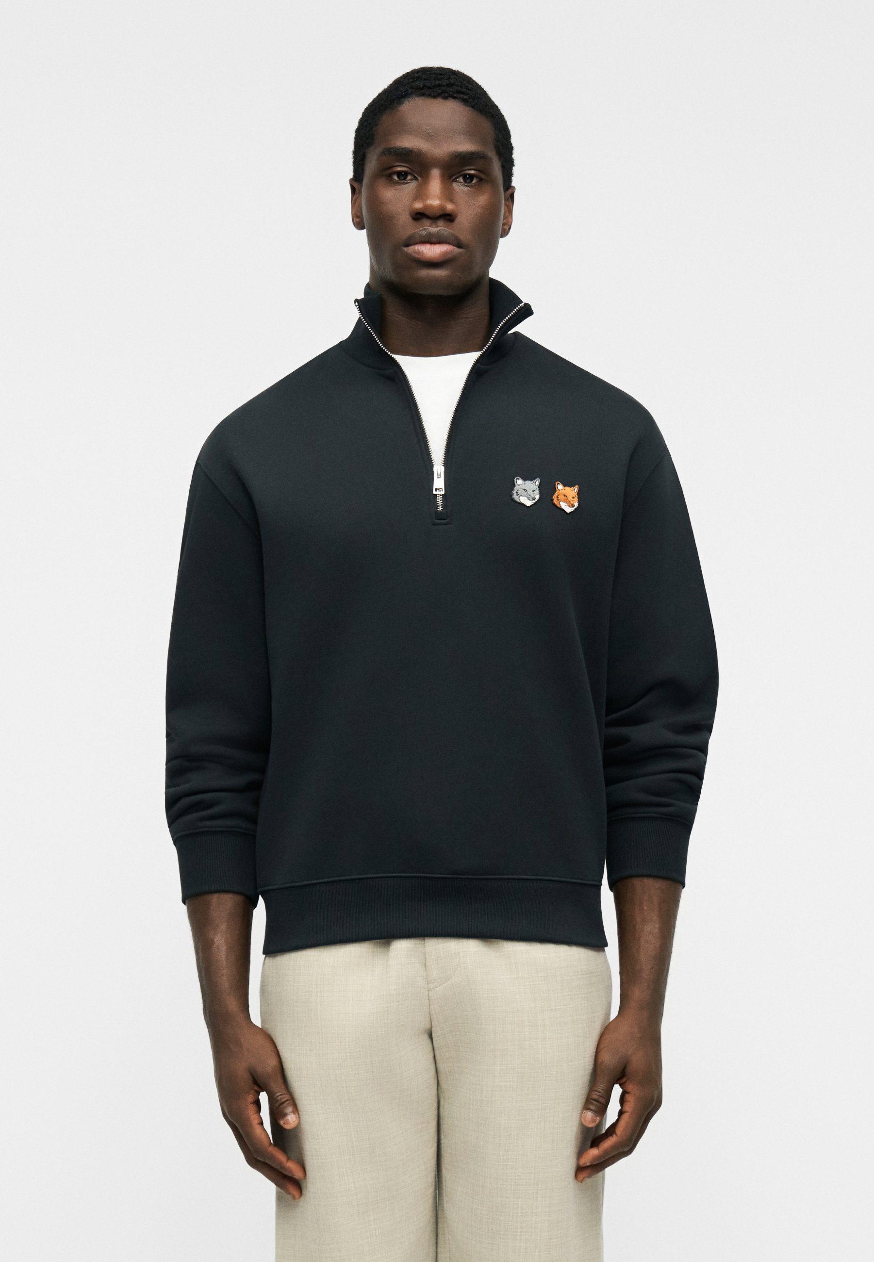 FOXEY NEWYORK カットソー Maison Kitsuné DOUBLE FOX HEAD HALF ZIP COMFORT - Sweatshirt