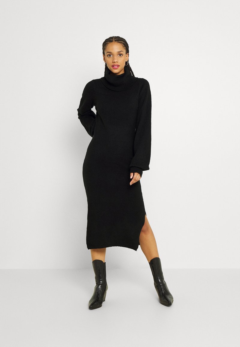 Damen Freizeitkleider | Glamorous SLOUCHY JUMPER DRESS WITH PUFF LONG SLEEVES ROLL Strickkleid black/schwarz - UW20993 Damen Freizeitkleider | Glamorous SLOUCHY JUMPER DRESS WITH PUFF LONG SLEEVES ROLL Strickkleid black/schwarz - UW20993