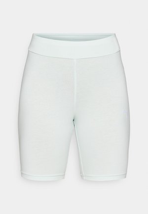 Světlé mátově zelené cyklistické šortky vyrobené z elastického materiálu. Mají široký pas a malé logo na dolní levé straně. Hladká textura.