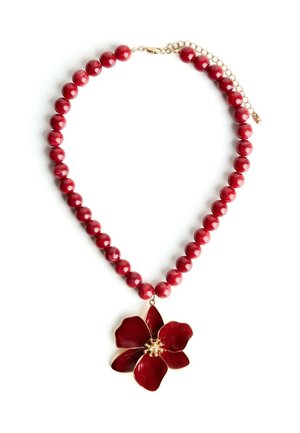 FLORAL  - Necklace - dark red