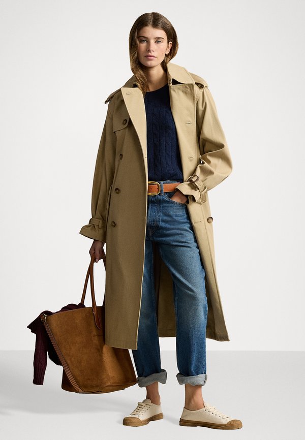 DOUBLE BREASTED TWILL TRENCH COAT - Trenchcoat - surrey tan2