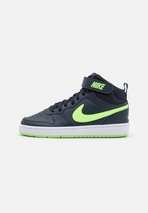 Nike Sportswear COURT BOROUGH MID 2 UNISEX - Baskets montantes - dark obsidian/lime blast/white