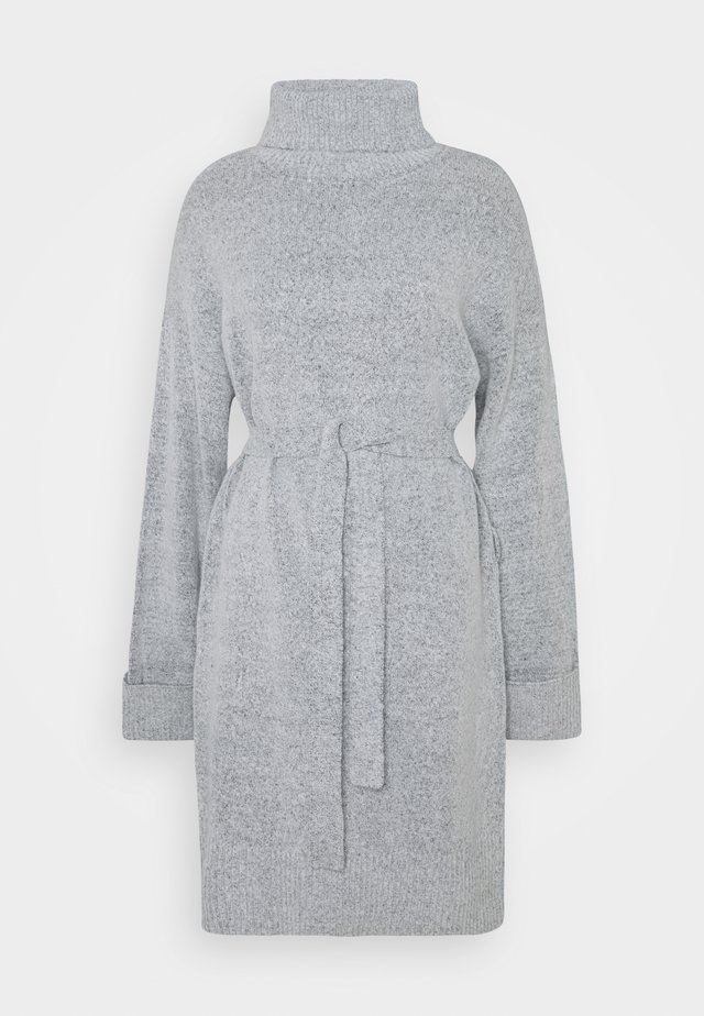 VIROLFIE TIE BELT DRESS - Strikket kjole - light grey melange