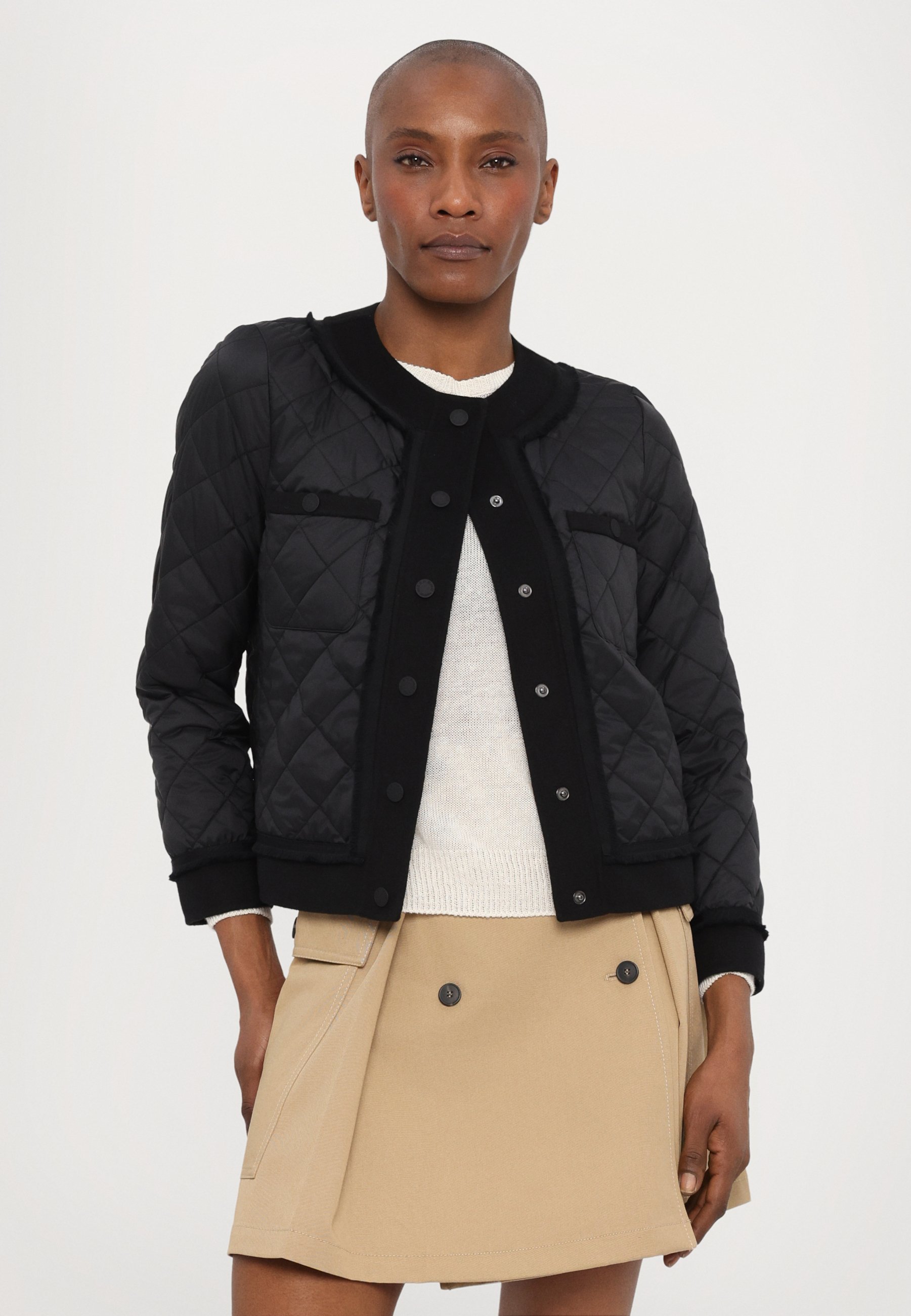 WEEKEND MaxMara ZEBIO - Mini skirt - beige/white - Zalando.co.uk