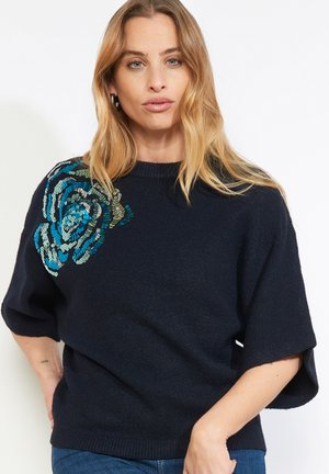 SEQUIN FLORAL - T-Shirt print - navy basic