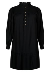 Zizzi MIT RÜSCHENKRAGEN - Denní šaty - black