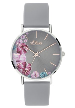 MIT SCH�NEN BLUMENDETAILS - Uhr - grau