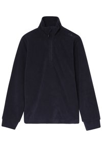 Sudadera de forro polar en/navy con cuello alto y media cremallera, que presenta mangas largas y una textura suave. Logo sutil en el hombro.