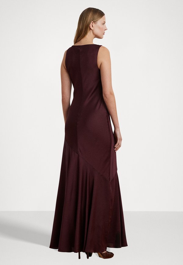 BOW-TRIM CHARMEUSE COWLNECK GOWN - Occasion wear - pinot noir2