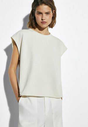 MIT WELLENDETAIL - T-shirt basic - beige