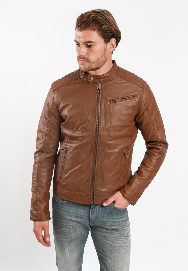 Lee Cooper Leren jas cognac