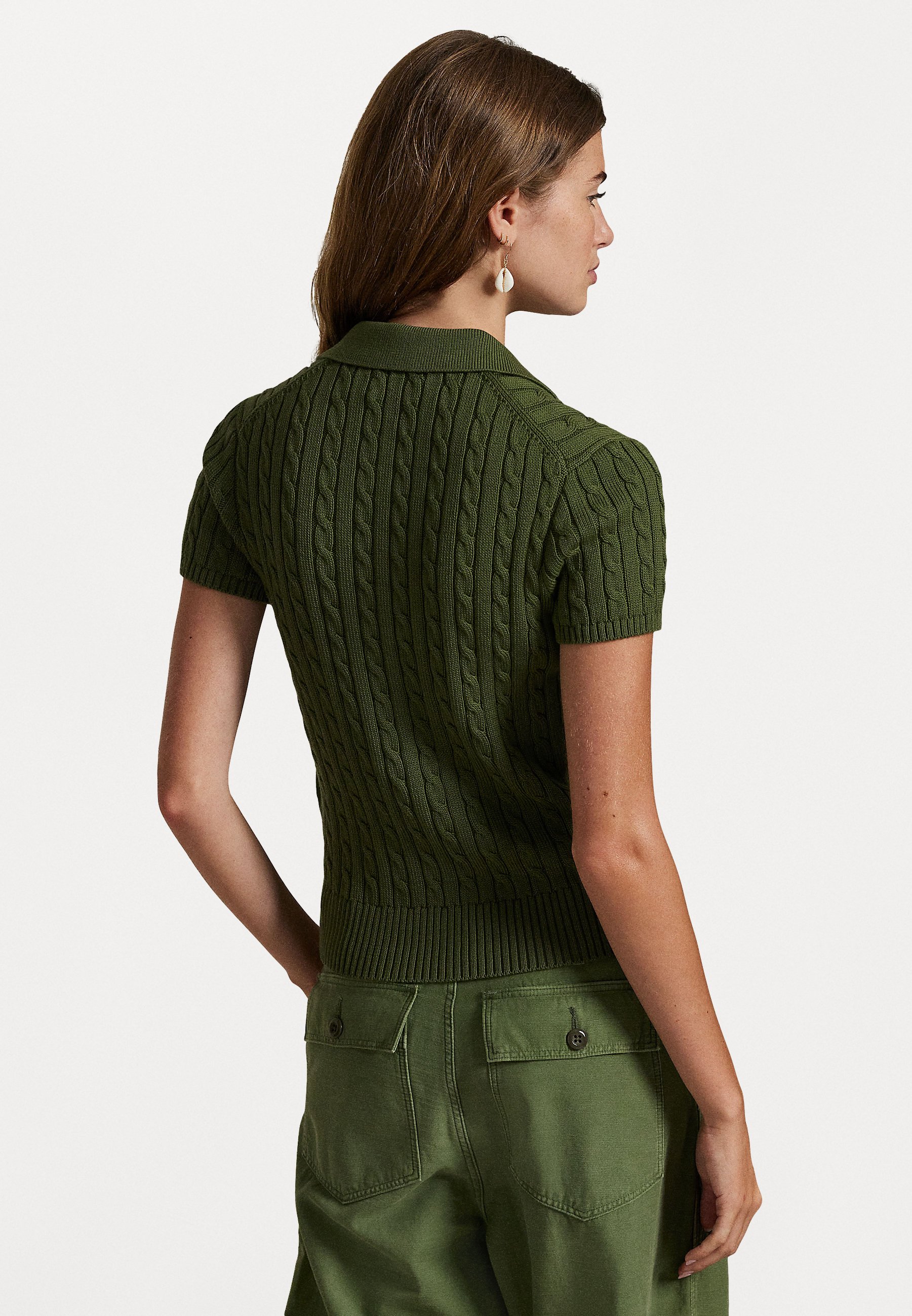 Cotton Knit Short-Sleeve Polo オリーブ 1 Kiton Sea Island Cotton Polo Dark Olive at CareOfCarl.com