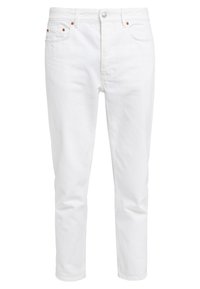 Vita denimjeans med rak passform, som har knappstängning fram, femficksdesign och subtila kopparnitar som detaljer.