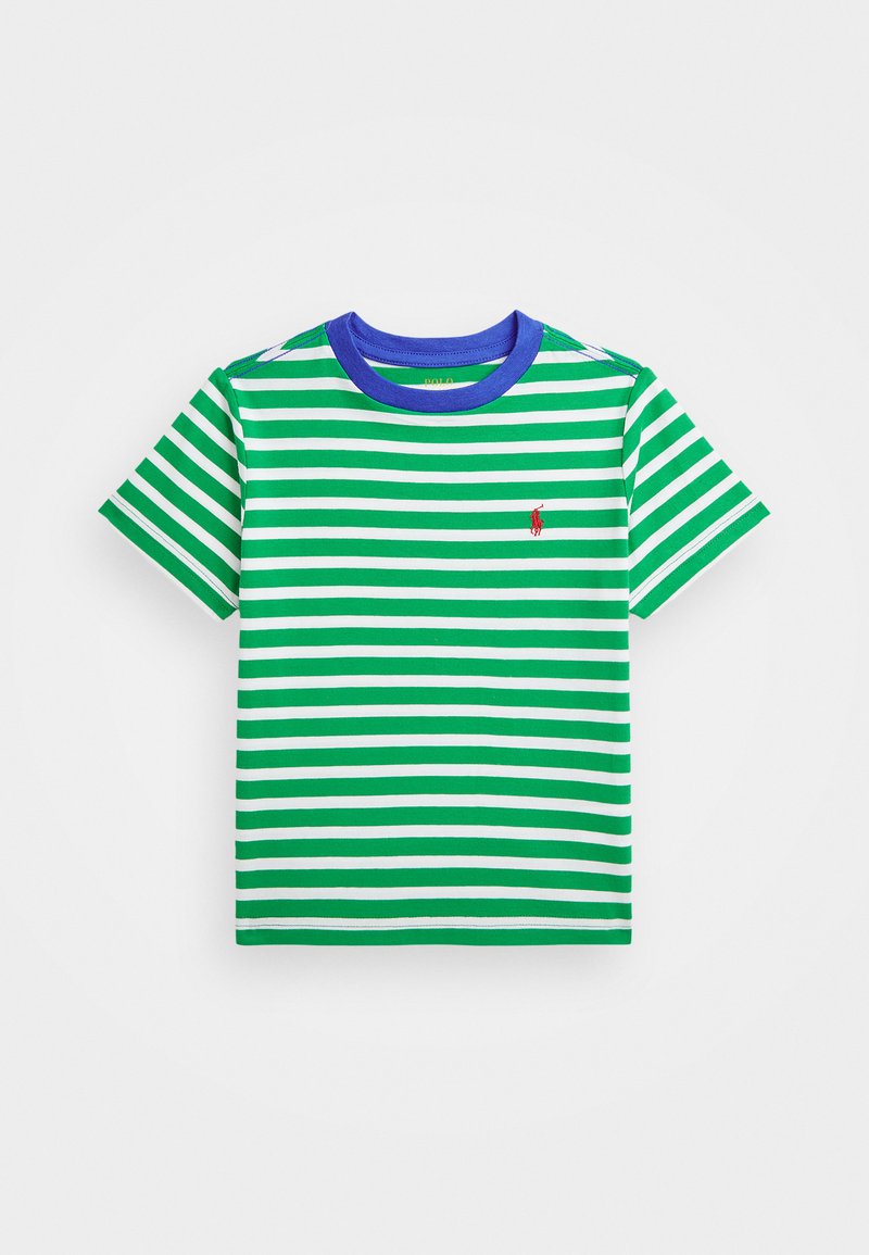 Polo Ralph Lauren - STRIPED COTTON JERSEY RINGER TEE - Print T-shirt - stem/paper white, Enlarge