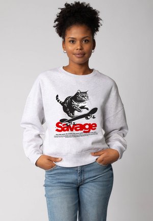 SAVAGE CAT - Sweatshirt - cool heather grey