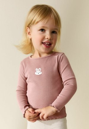 REGULAR FIT EMBROIDERED - Maglietta a manica lunga - pink bunny